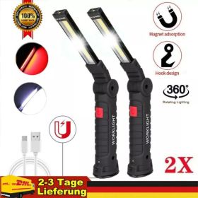 USB Rechargeable COB LED Work Light Inspection Hand Torch Flashlight 360 Rotate Base Magnetic Lamp For Car Repair Camping Must Provide A Hazardou (Option: Work Light)
