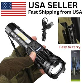 Super Bright White LED Flashlight Rechargeable Zoomable Torch Camping lamp(Free shipping via DHL Ground/FedEx Ground; can't ship via USPS self-pi (Quantity: 1 set)